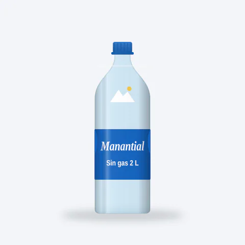 Agua mineral sin gas Manantial 2 L