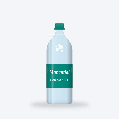 Agua mineral con gas Manantial 1,5 L