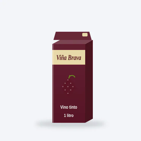 Vino tinto de mesa Viña Brava Tetra 1 L