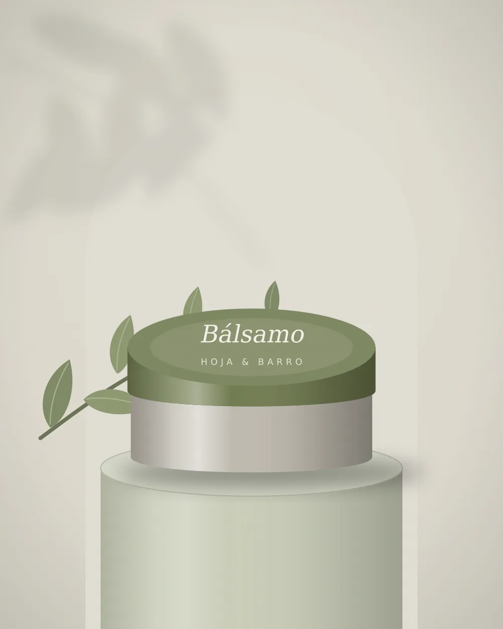 Lata de bálsamo labial verde oliva