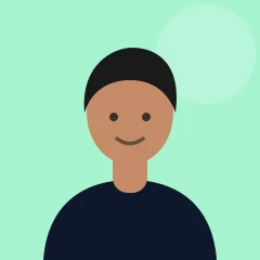 Avatar ilustrado de Matías, de pelo corto negro, sobre fondo verde agua