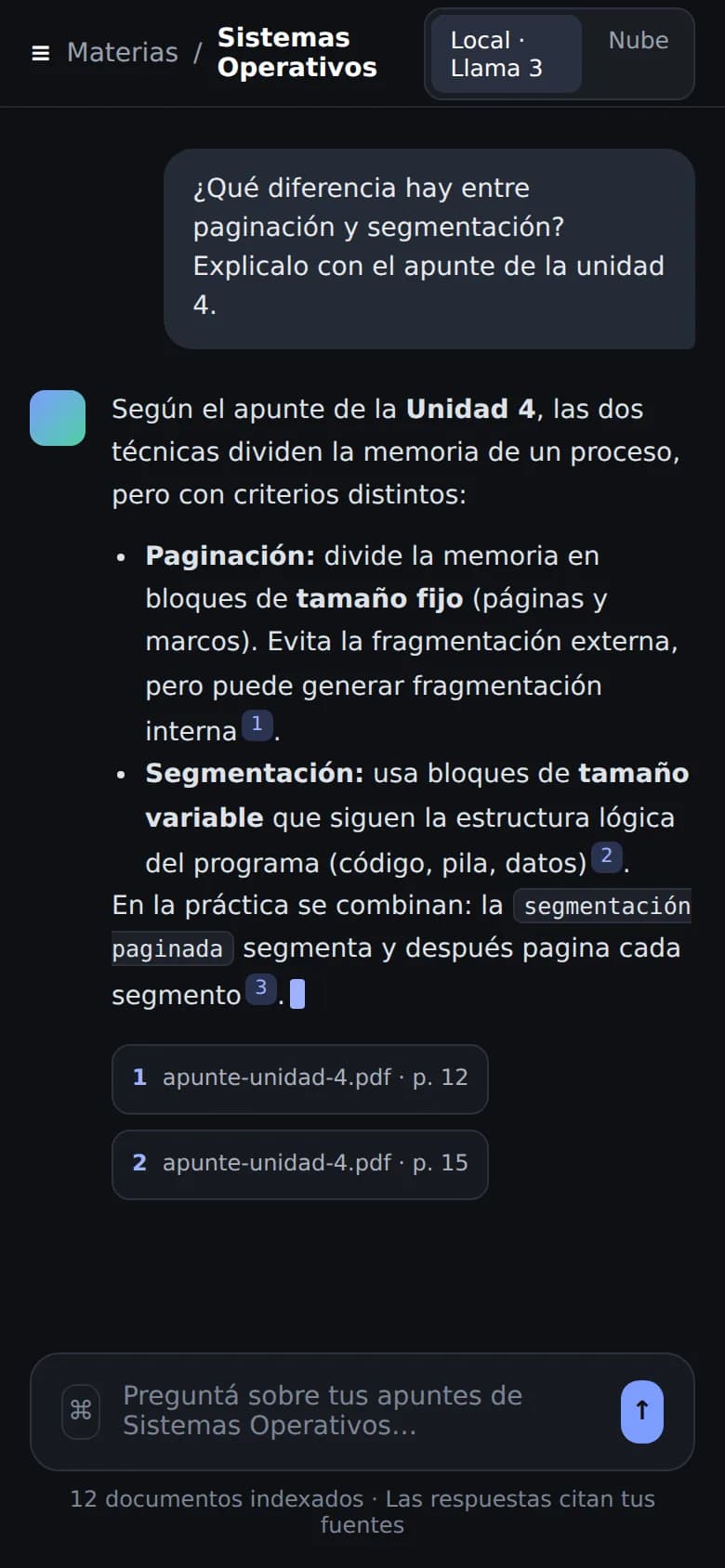 UniChat en el celular