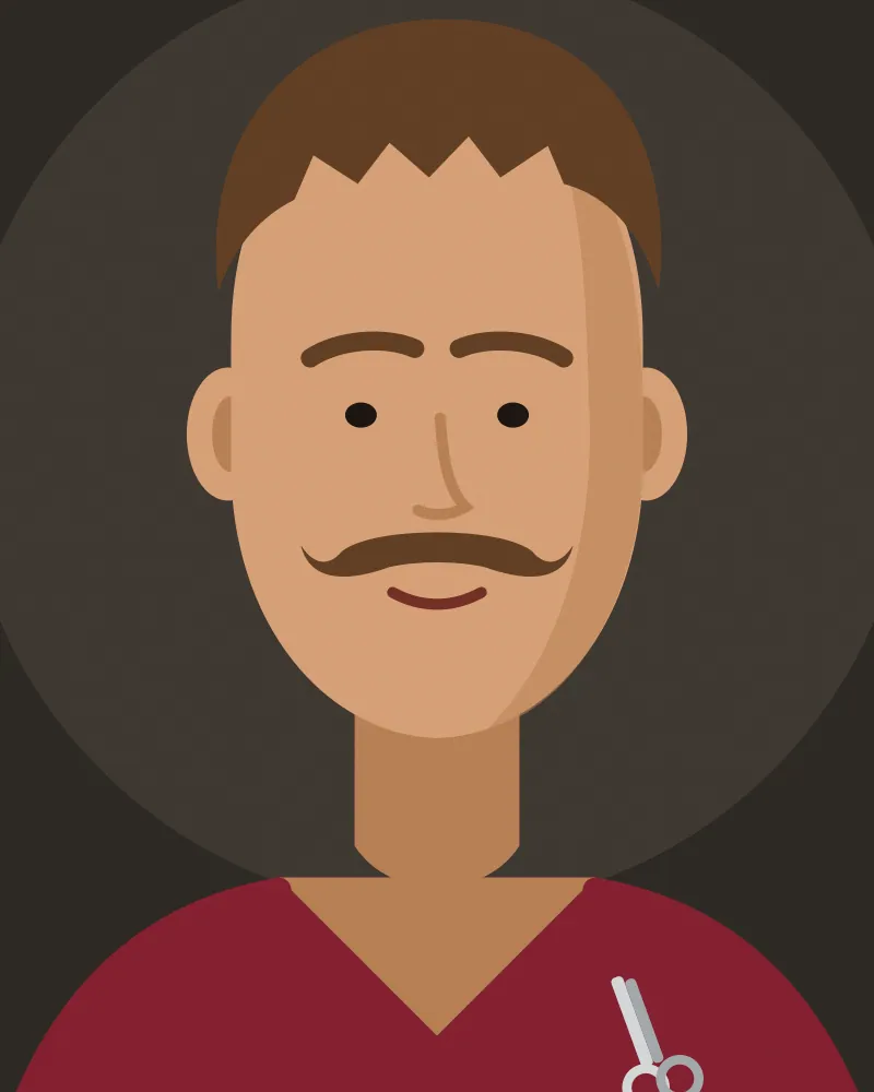 Ilustración de un corte texturizado con bigote